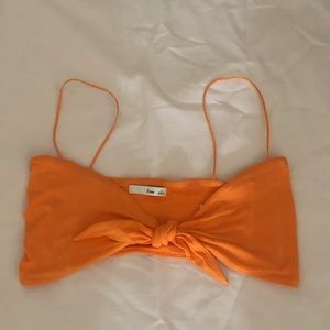 WILFRED ORANGE BOW-TIE CROP